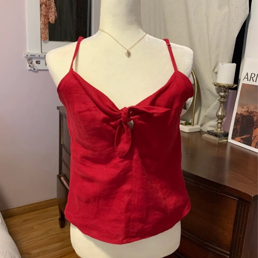 Reformation red bow tank top